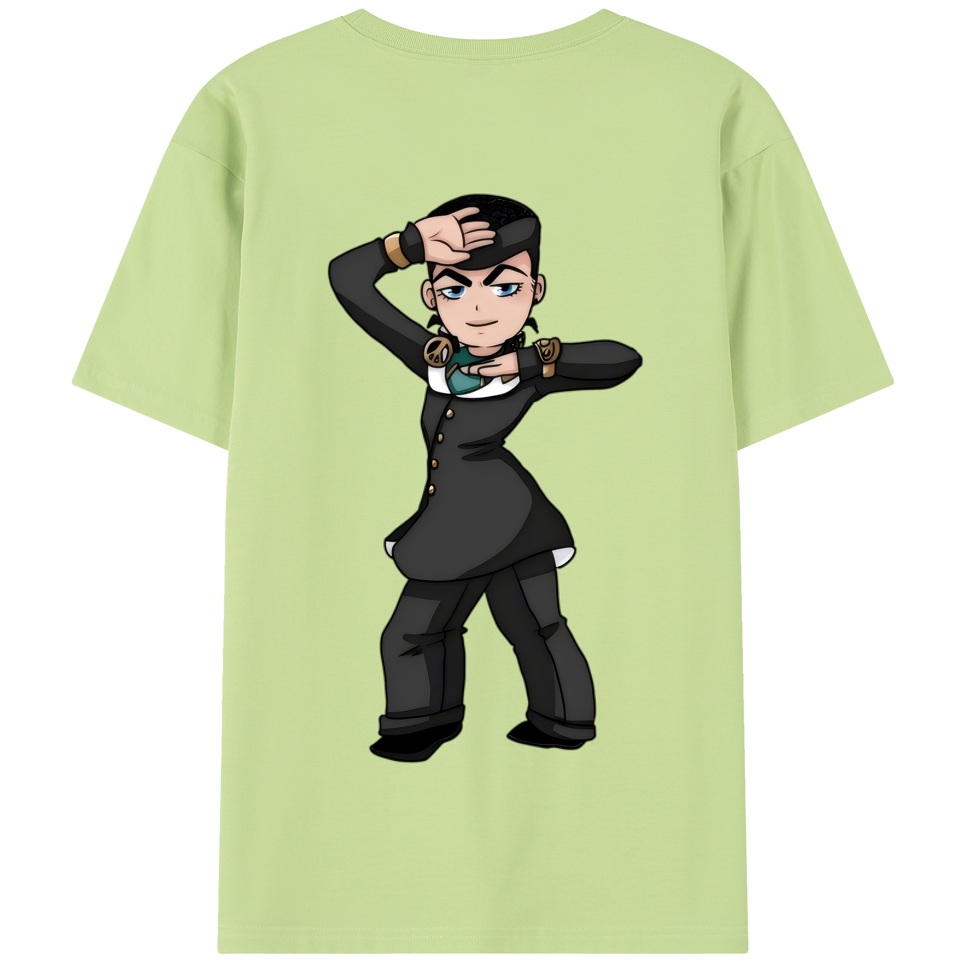 （画像用） ジョジョの奇妙な冒険 ひがしかた じょうすけ JoJo's Bizarre Adventure Higashikata Josuke 綿100％半袖Tシャツ（背面プリント）